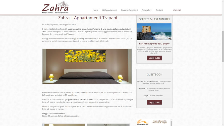 Realizzazione siti internet - Zahra Appartamenti Trapani: foto 2