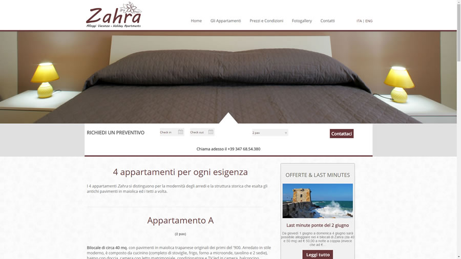 Realizzazione siti internet - Zahra Appartamenti Trapani: foto 3