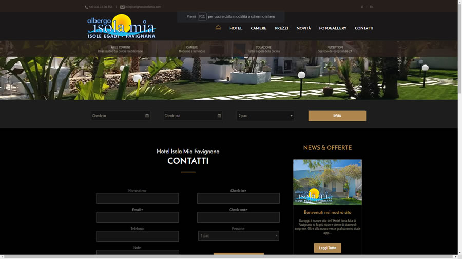Realizzazione siti internet - Hotel Isola Mia Favignana: foto 2